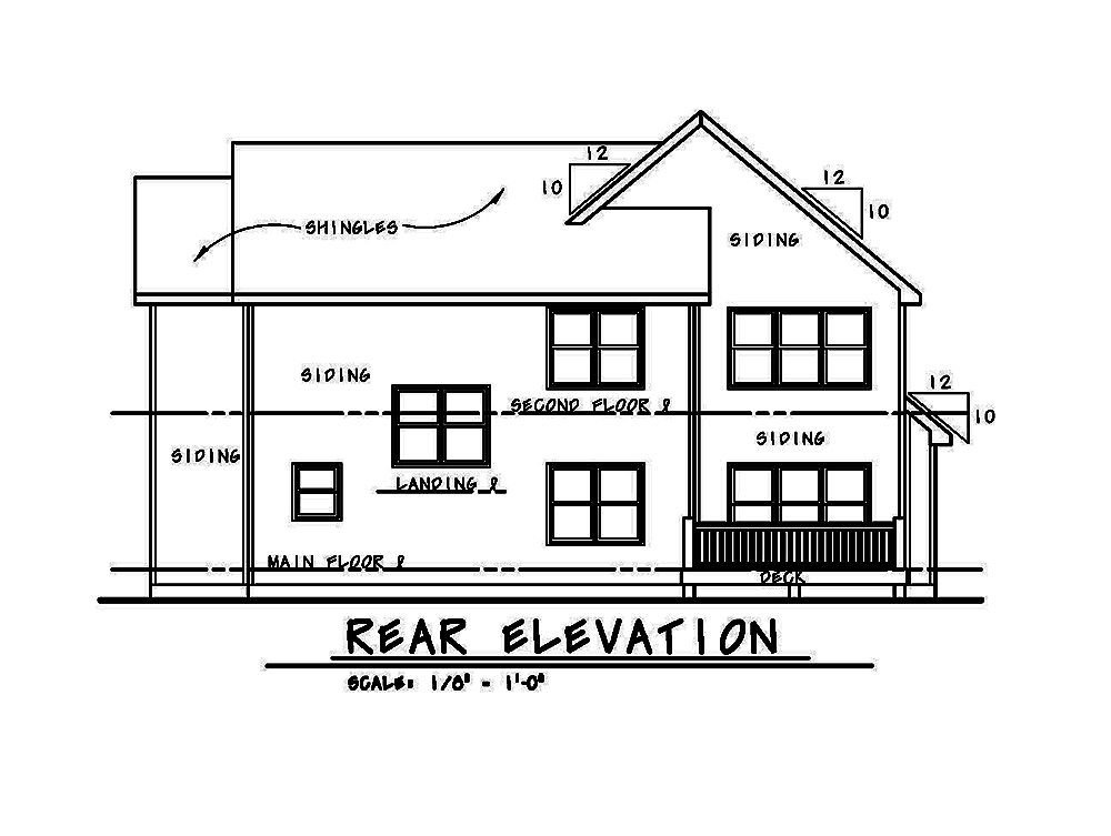 Home Plan Rear Elevation of this 4-Bedroom,2527 Sq Ft Plan -120-2466