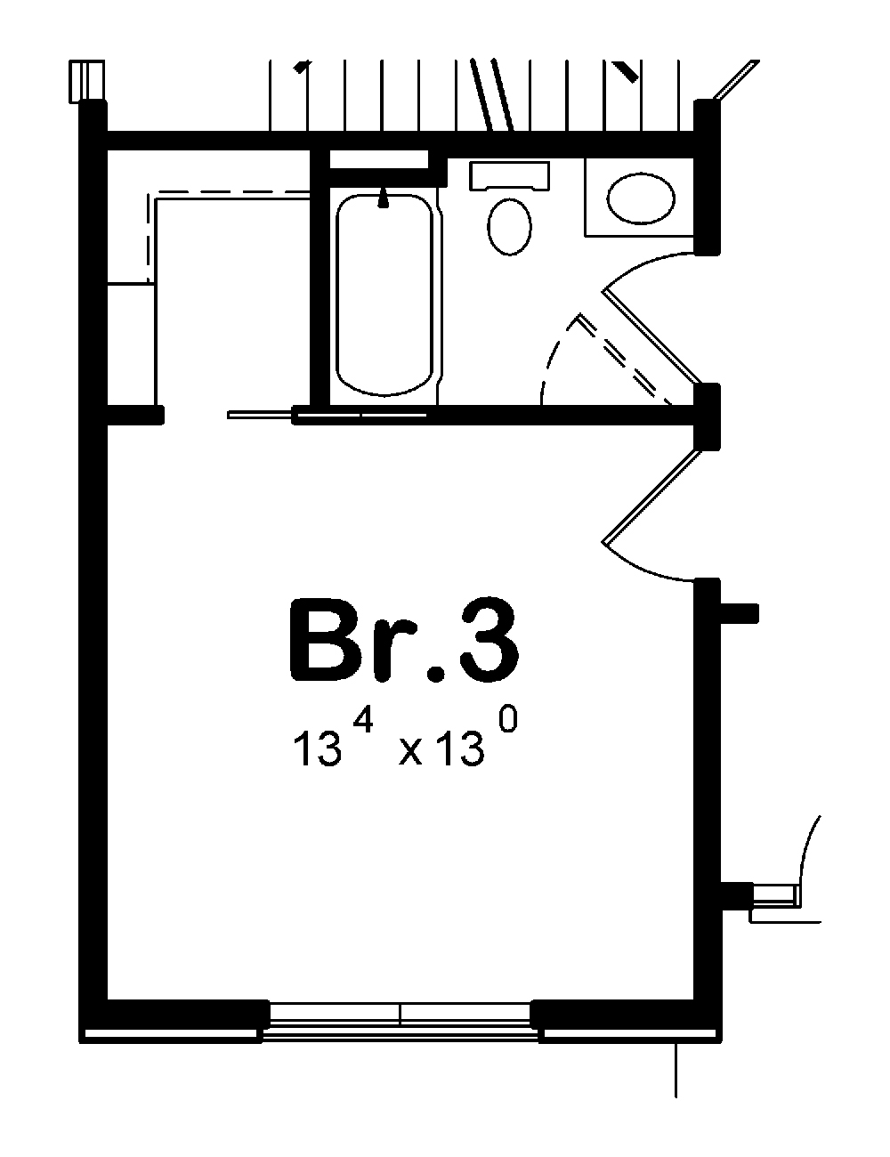 Floor Plan Bonus Room of Craftsman Plan #120-2467