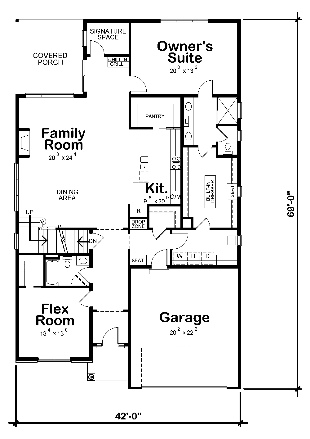 Floor Plan First Story of Craftsman Plan #120-2467