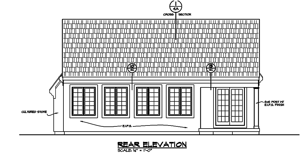 Home Plan Rear Elevation of this 2-Bedroom,2120 Sq Ft Plan -120-2468