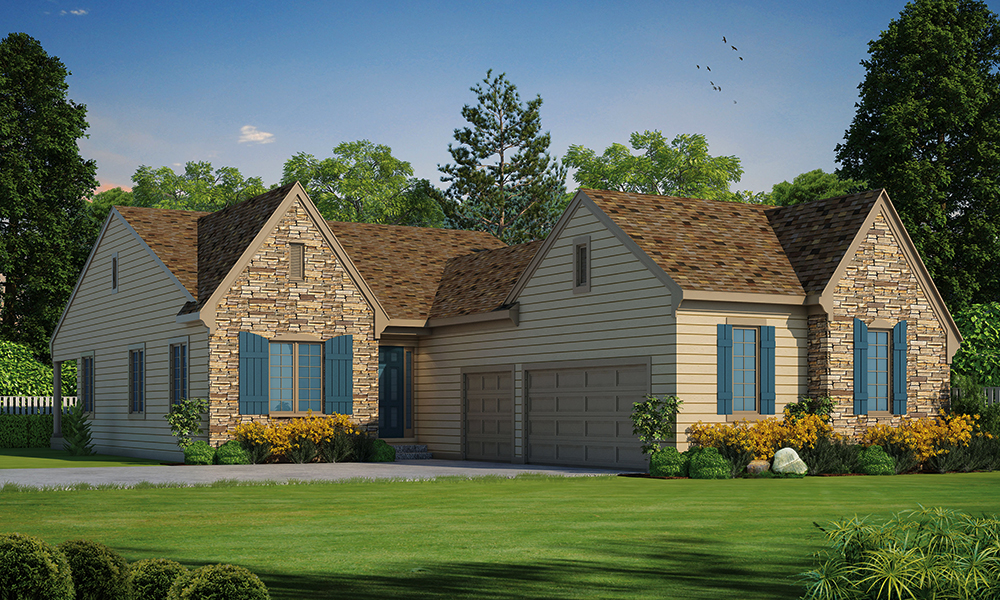 Front elevation of French home (ThePlanCollection: House Plan #120-2468)