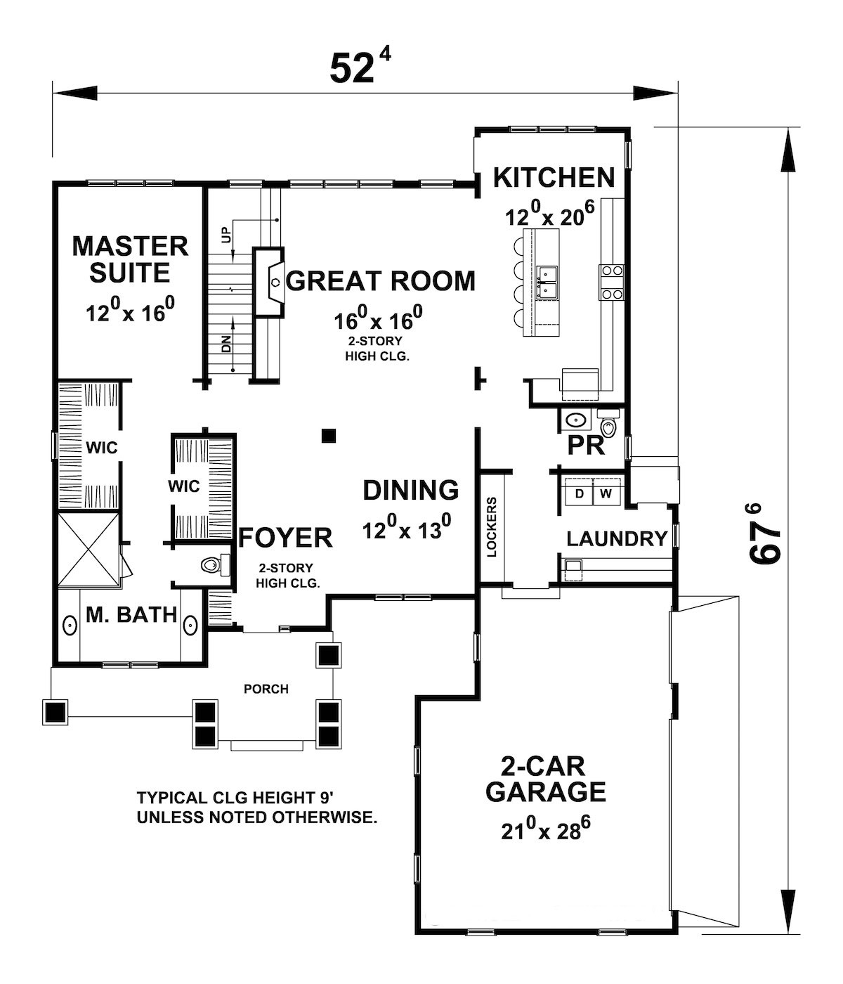 Floor Plan First Story of Craftsman Plan #120-2469
