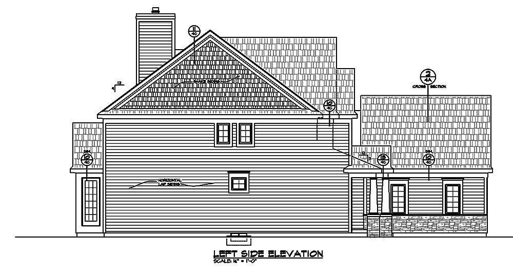 Home Plan Left Elevation of this 4-Bedroom,2721 Sq Ft Plan -120-2469
