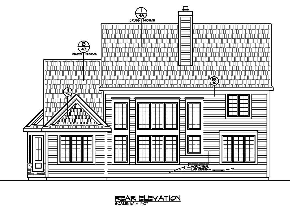 Home Plan Rear Elevation of this 4-Bedroom,2721 Sq Ft Plan -120-2469