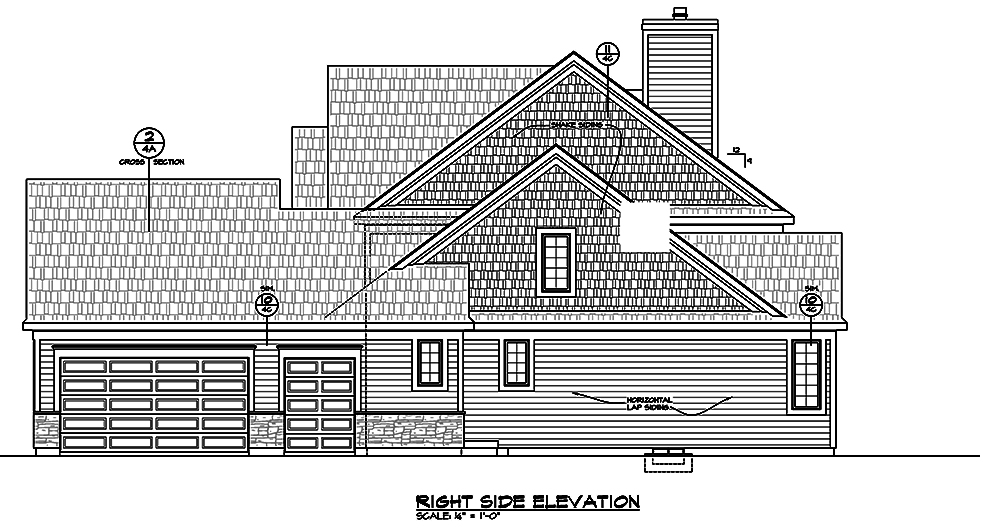 Home Plan Right Elevation of this 4-Bedroom,2721 Sq Ft Plan -120-2469
