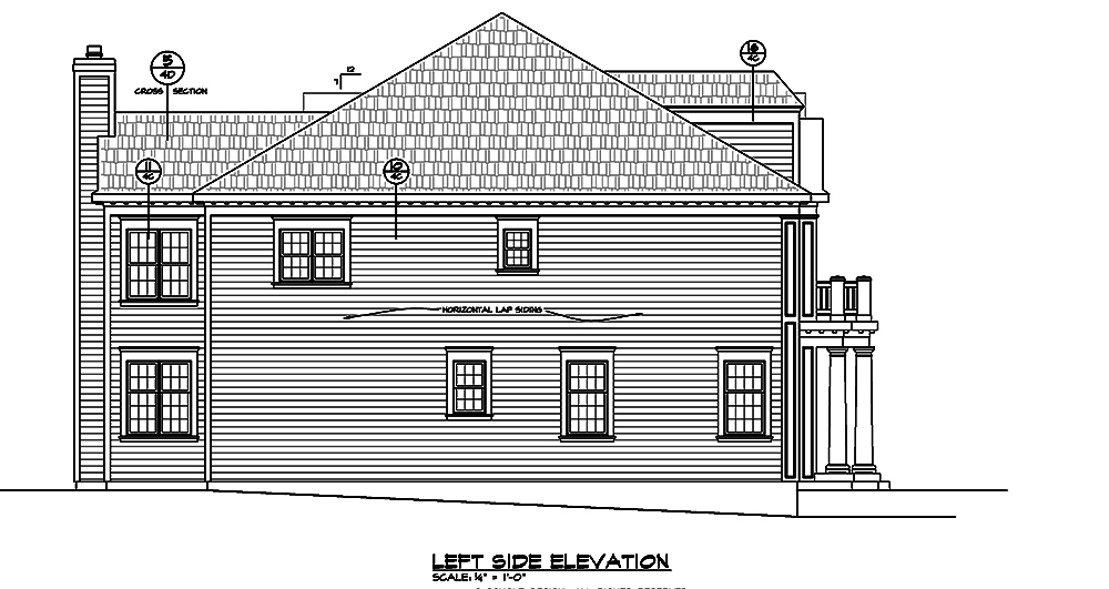 Home Plan Left Elevation of this 5-Bedroom,5722 Sq Ft Plan -120-2471