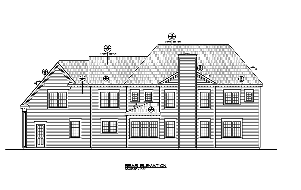 Home Plan Rear Elevation of this 5-Bedroom,5722 Sq Ft Plan -120-2471