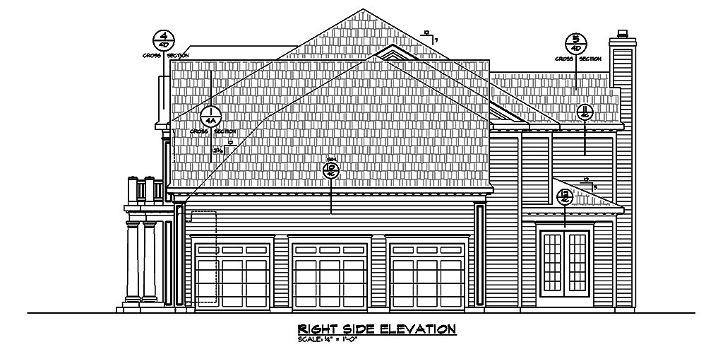 Home Plan Right Elevation of this 5-Bedroom,5722 Sq Ft Plan -120-2471