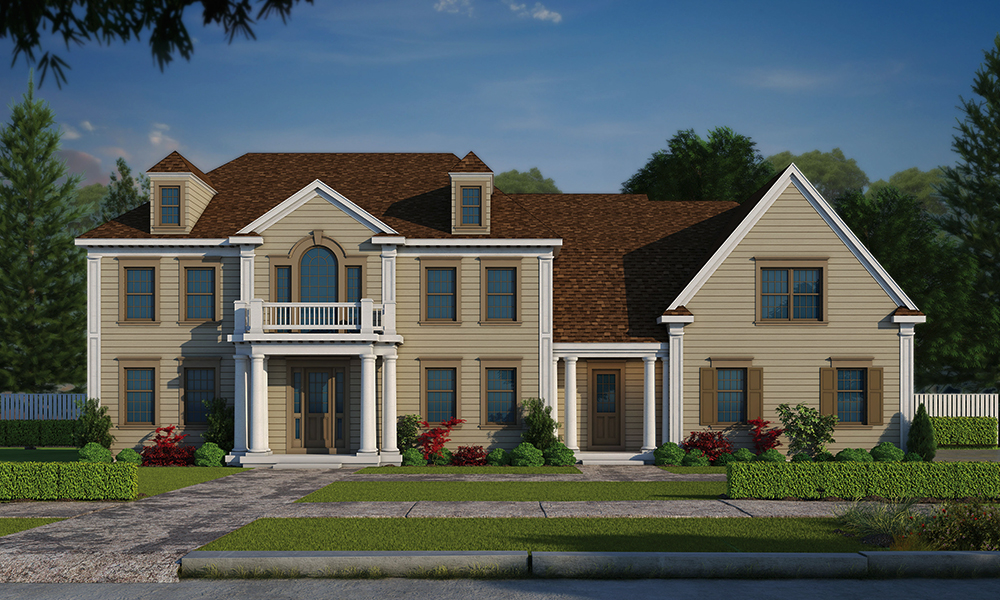 Front elevation of Colonial home (ThePlanCollection: House Plan #120-2471)