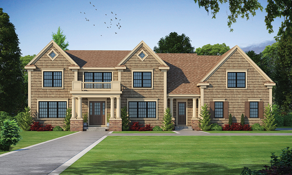 Front elevation of Colonial home (ThePlanCollection: House Plan #120-2472)