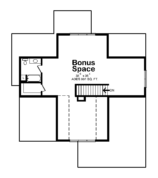 Floor Plan Bonus Room of Colonial Plan #120-2477