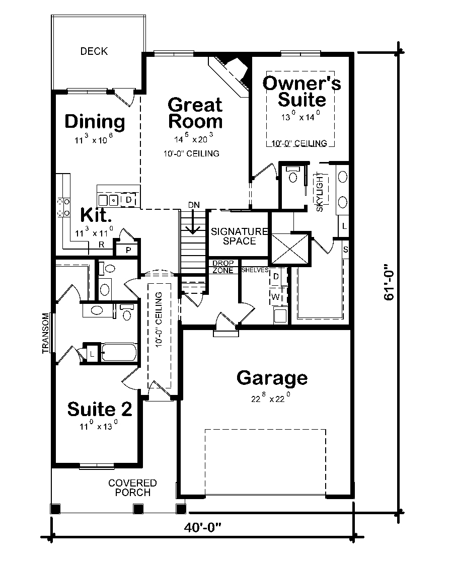 Floor Plan First Story of Craftsman Plan #120-2478