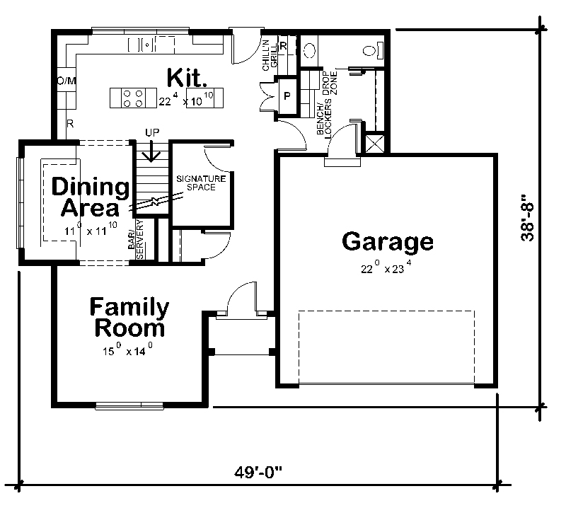 Floor Plan First Story of Colonial Plan #120-2479