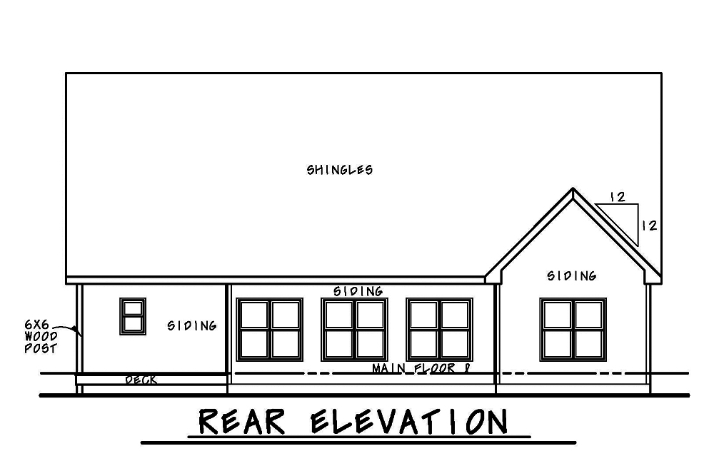 Home Plan Rear Elevation of this 4-Bedroom,2794 Sq Ft Plan -120-2480