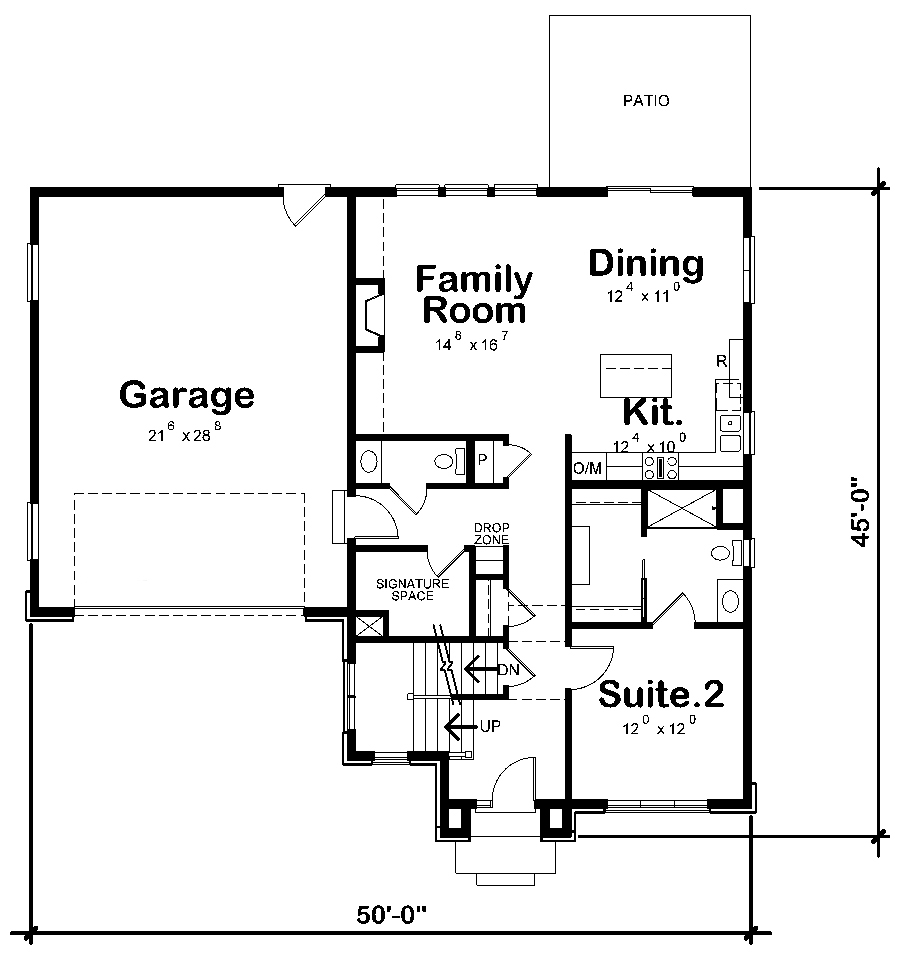 Floor Plan First Story of European Plan #120-2481