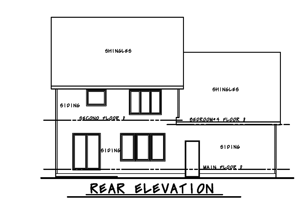 Home Plan Rear Elevation of this 4-Bedroom,2708 Sq Ft Plan -120-2481