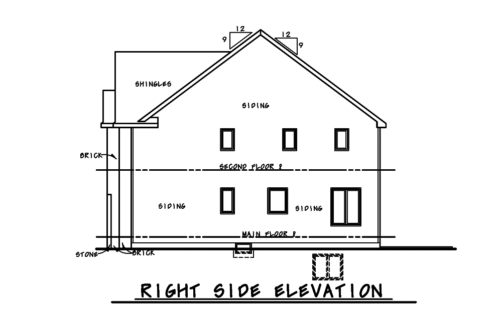 Home Plan Right Elevation of this 4-Bedroom,2708 Sq Ft Plan -120-2481