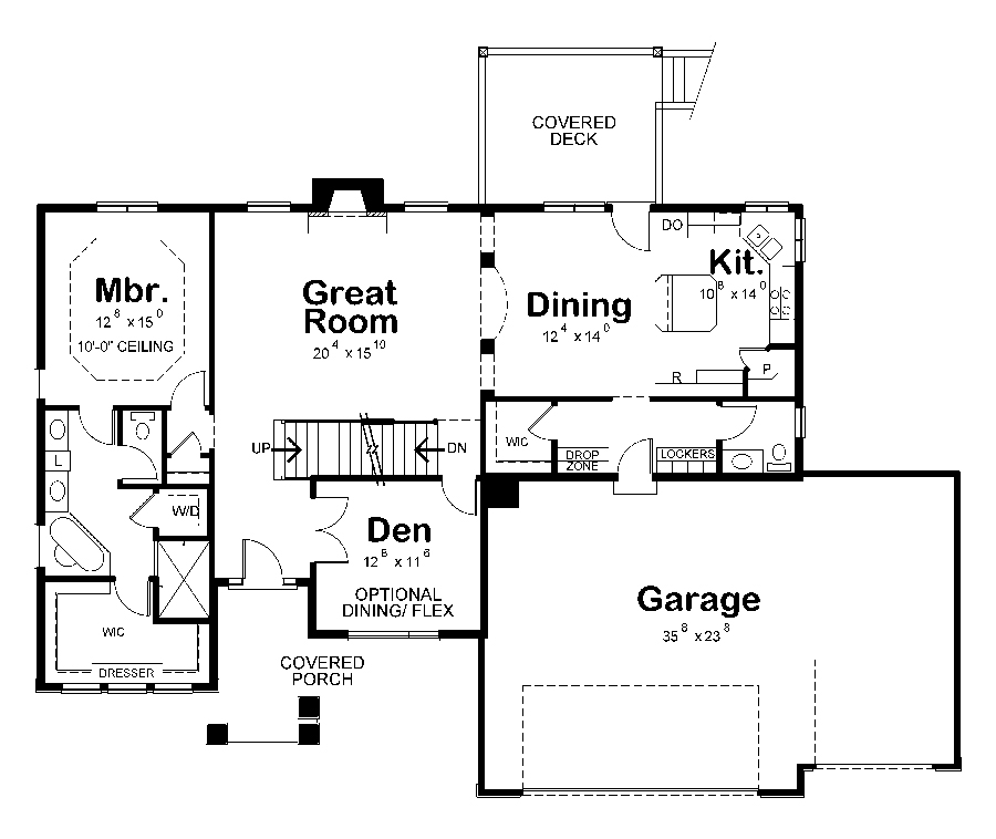 Floor Plan First Story of Contemporary Plan #120-2482