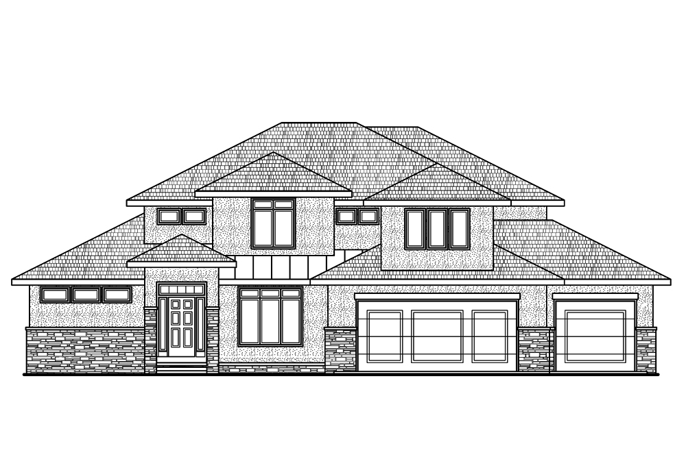 Home Plan Front Elevation of this 4-Bedroom,2503 Sq Ft Plan -120-2482