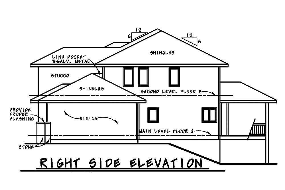 Home Plan Right Elevation of this 4-Bedroom,2503 Sq Ft Plan -120-2482