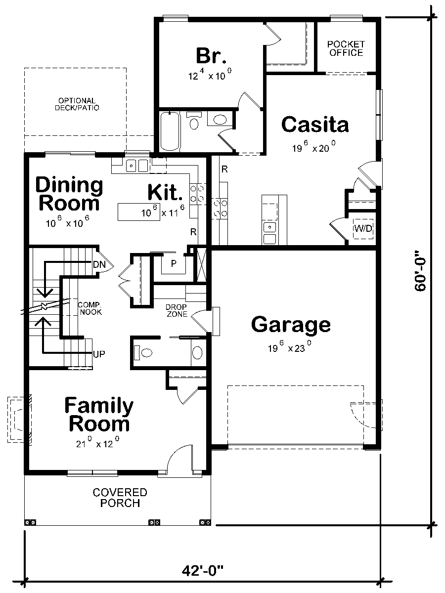 Floor Plan First Story of Traditional Plan #120-2484
