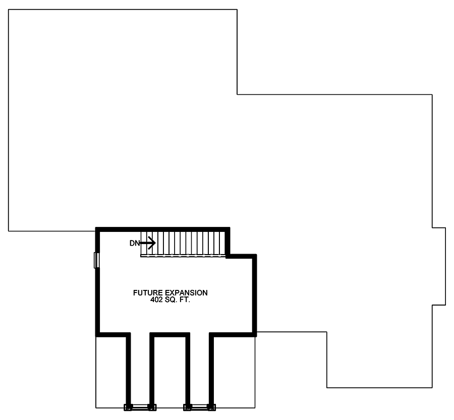 Floor Plan Second Story of French Plan #120-2485
