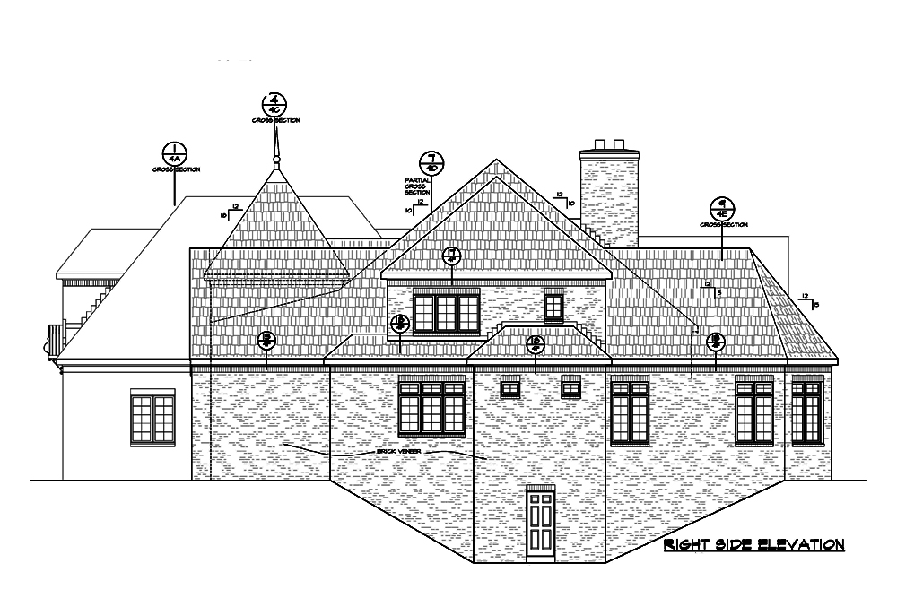 Home Plan Right Elevation of this 3-Bedroom,4604 Sq Ft Plan -120-2486