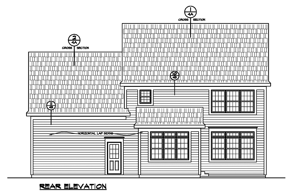 Home Plan Rear Elevation of this 3-Bedroom,2050 Sq Ft Plan -120-2487