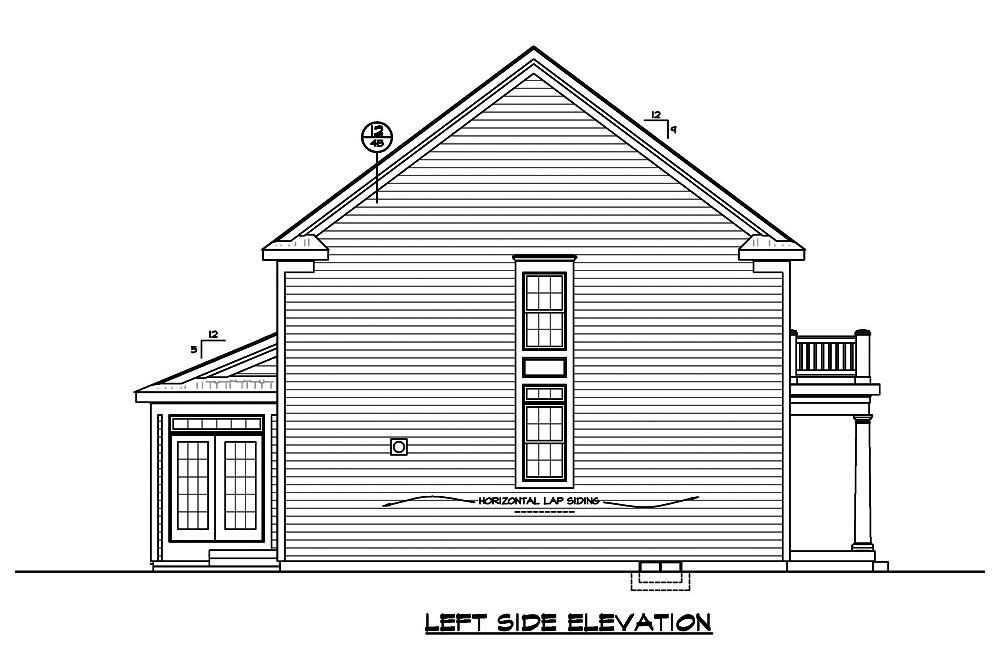 Home Plan Left Elevation of this 3-Bedroom,2050 Sq Ft Plan -120-2487