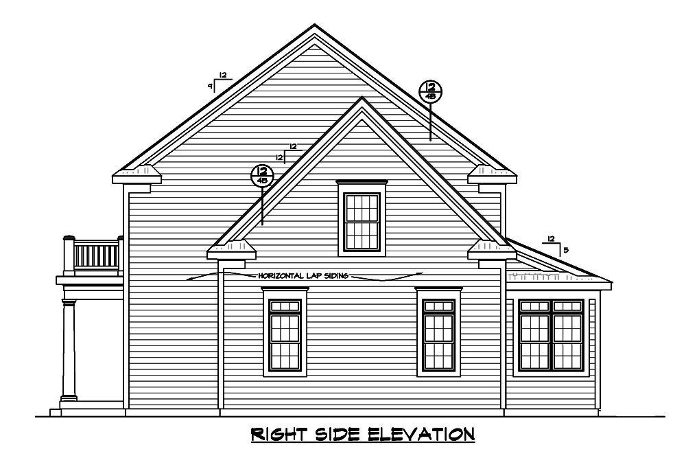 Home Plan Right Elevation of this 3-Bedroom,2050 Sq Ft Plan -120-2487