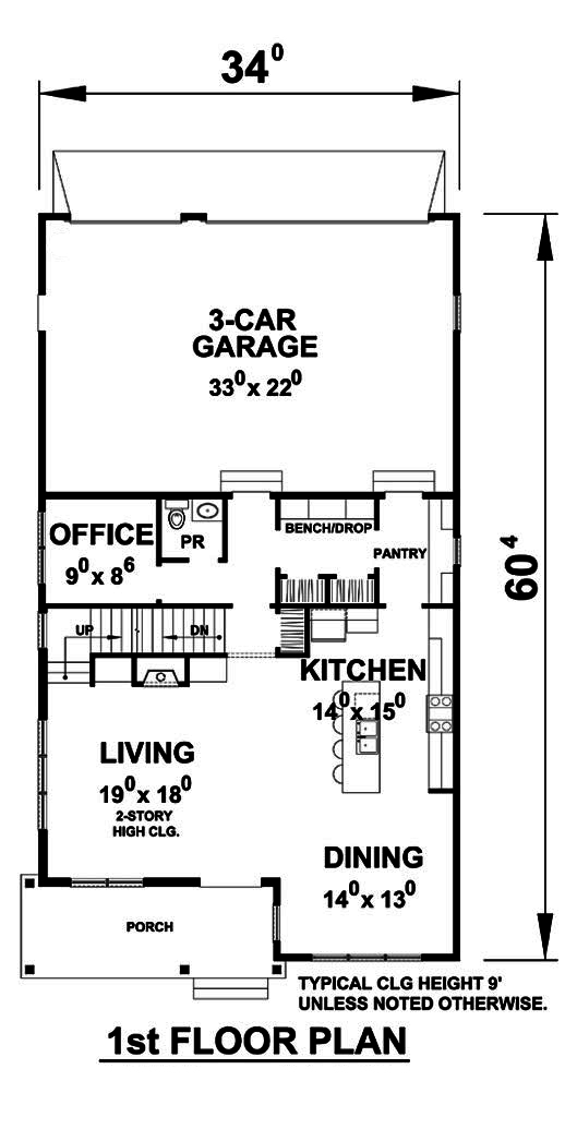 Floor Plan First Story of Contemporary Plan #120-2488