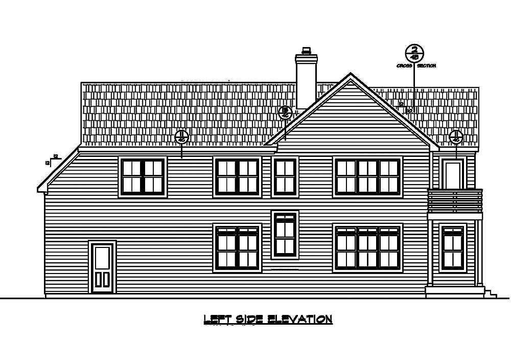 Home Plan Left Elevation of this 4-Bedroom,2516 Sq Ft Plan -120-2488