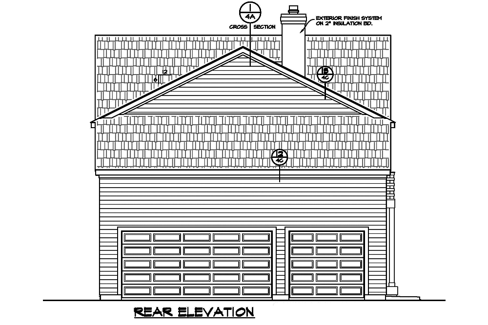 Home Plan Rear Elevation of this 4-Bedroom,2516 Sq Ft Plan -120-2488
