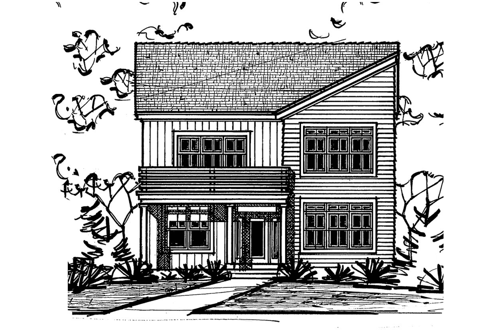 Home Plan Front Elevation of this 4-Bedroom,2516 Sq Ft Plan -120-2488
