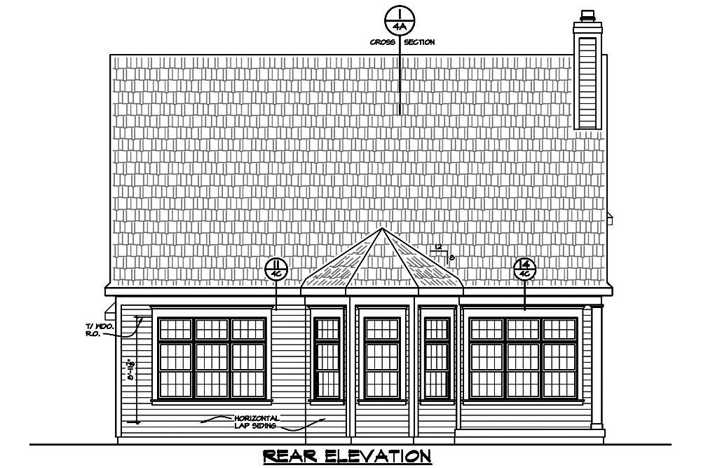 Home Plan Rear Elevation of this 3-Bedroom,2196 Sq Ft Plan -120-2489