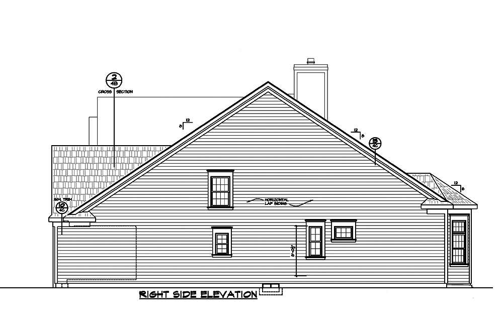 Home Plan Right Elevation of this 3-Bedroom,2196 Sq Ft Plan -120-2489