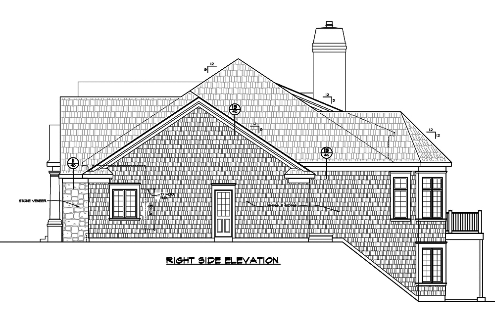 Home Plan Right Elevation of this 3-Bedroom,2796 Sq Ft Plan -120-2490