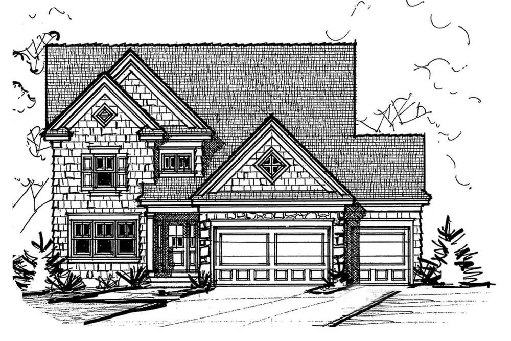 Home Plan Front Elevation of this 3-Bedroom,2196 Sq Ft Plan -120-2492