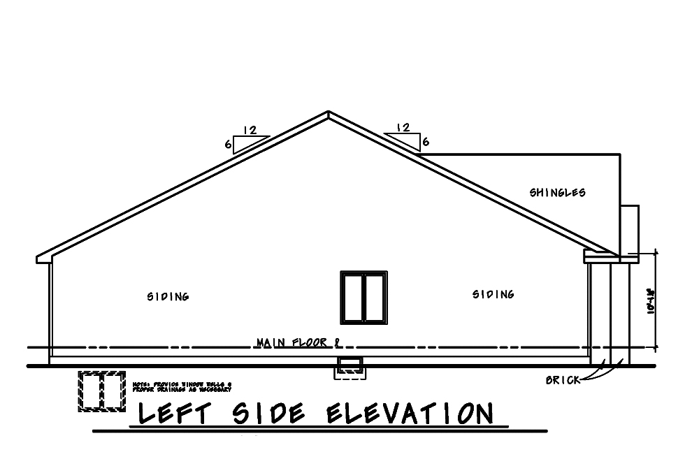 Home Plan Left Elevation of this 2-Bedroom,1742 Sq Ft Plan -120-2493