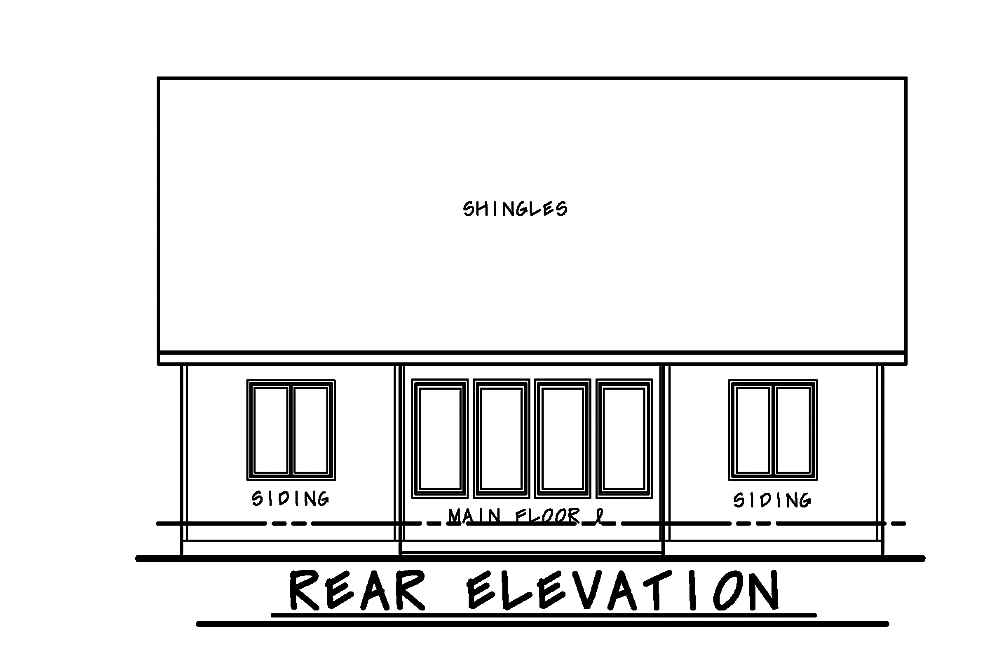 Home Plan Rear Elevation of this 2-Bedroom,1742 Sq Ft Plan -120-2493