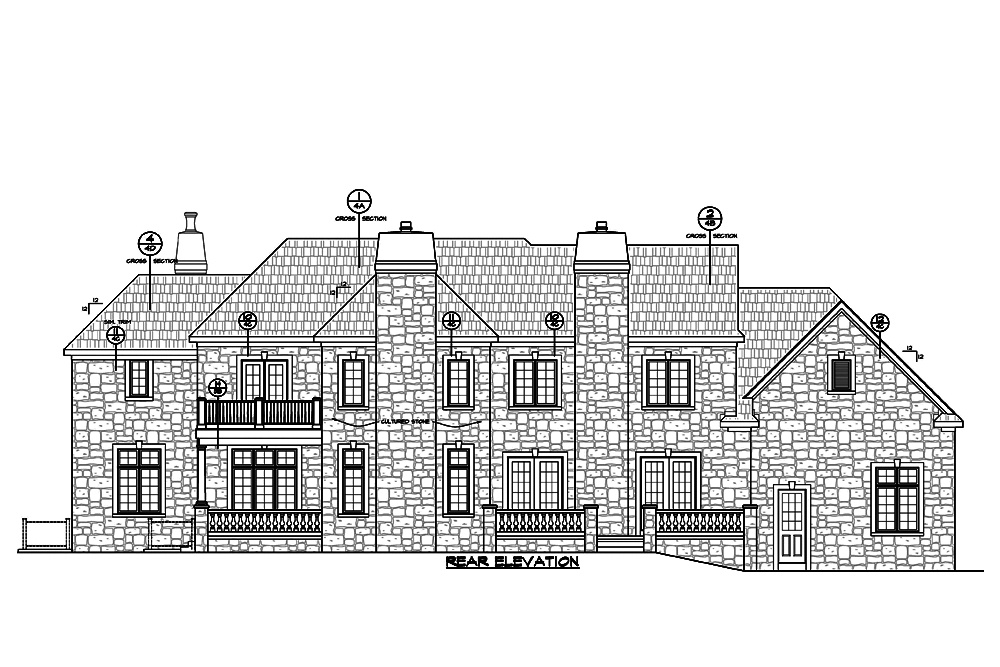 Home Plan Rear Elevation of this 5-Bedroom,4741 Sq Ft Plan -120-2494