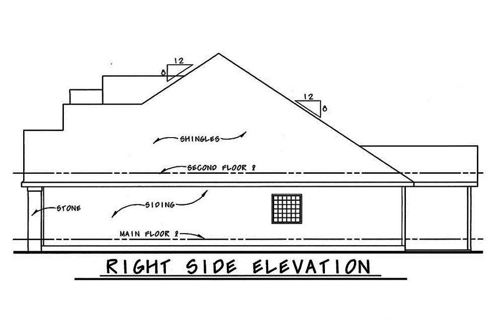 Home Plan Right Elevation of this 4-Bedroom,2321 Sq Ft Plan -120-2498