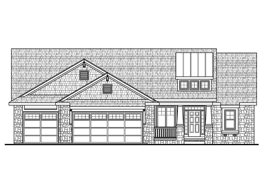 Home Plan Front Elevation of this 2-Bedroom,1853 Sq Ft Plan -120-2501