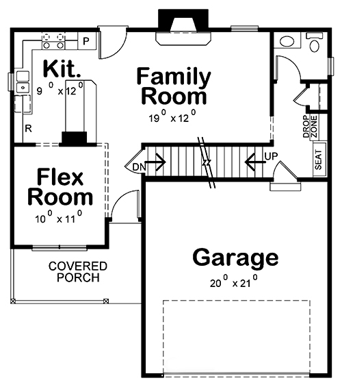 Floor Plan First Story of Craftsman Plan #120-2502