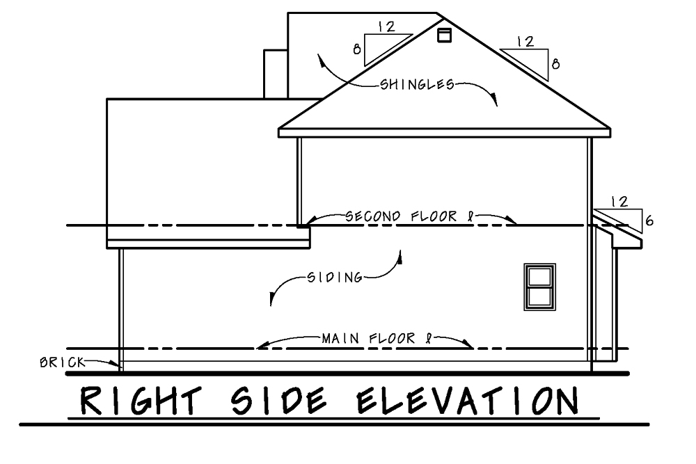 Home Plan Right Elevation of this 3-Bedroom,1460 Sq Ft Plan -120-2502