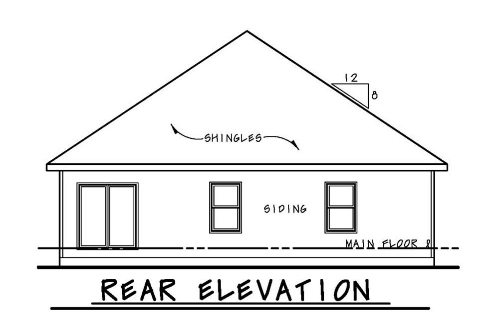 Home Plan Rear Elevation of this 3-Bedroom,1929 Sq Ft Plan -120-2506