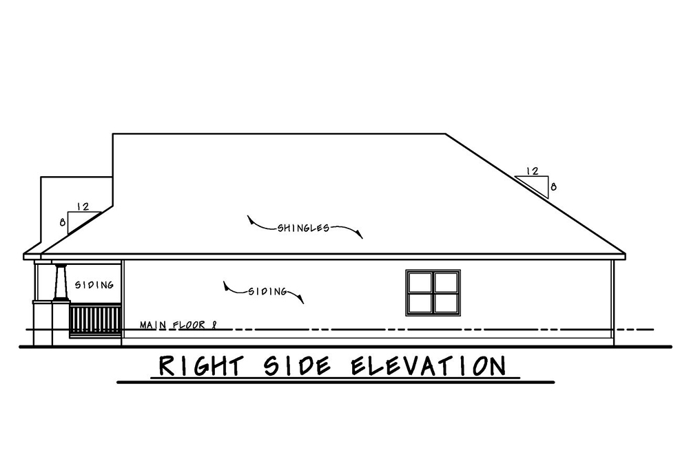 Home Plan Right Elevation of this 3-Bedroom,1929 Sq Ft Plan -120-2506