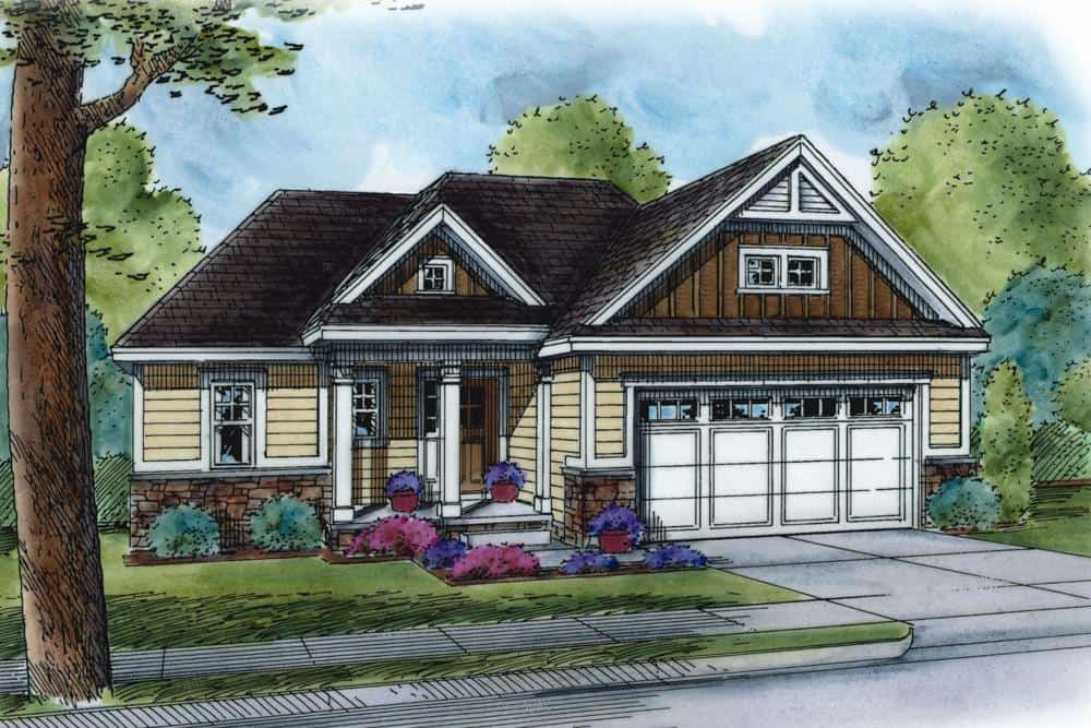 Front View of this 3-Bedroom, 1619 Sq Ft Plan - 120-2507