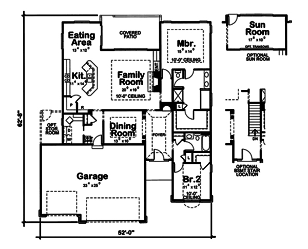 Floor Plan First Story of Traditional Plan #120-2509