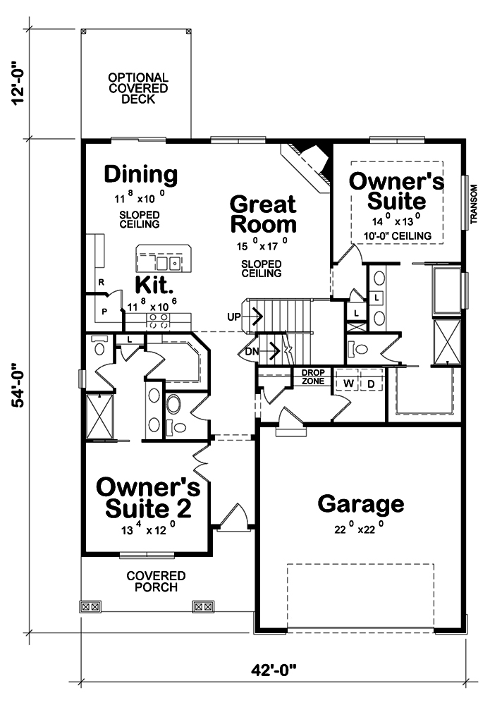 Floor Plan First Story of Craftsman Plan #120-2511